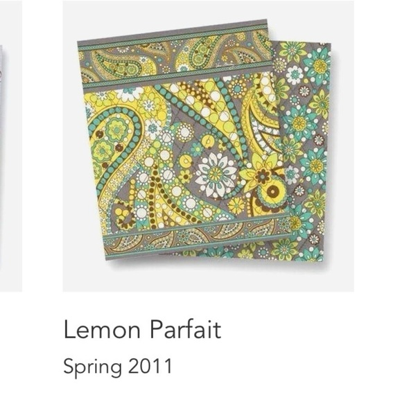 VERA BRADLEY Lemon Parfait Hobo Bag Frill Yellow Turquoise Paisley 2011 Floral - Picture 12 of 12